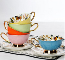 Load image into Gallery viewer, &quot;Arna Lisa&quot; Royal Collection - Luxury Britsh Bone China 6 Cups &amp; Saucers - Many Designs
