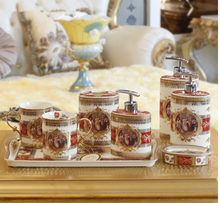 Load image into Gallery viewer, &quot;Arna Lisa&quot; Royal Collection - Luxury Bone China 8 Piece Bathroom Set - Gift Boxed
