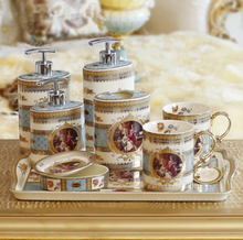 Load image into Gallery viewer, &quot;Arna Lisa&quot; Royal Collection - Luxury Bone China 8 Piece Bathroom Set - Gift Boxed
