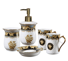 Load image into Gallery viewer, &quot;Arna Lisa&quot; Royal Collection - Luxury Ceramic 5 Piece Bathroom Set
