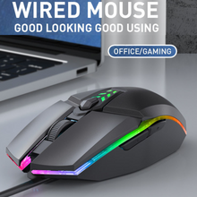 Load image into Gallery viewer, Wired Gaming Mouse 1600 DPI Optical 6 Buttons USB Mouse With RGB BackLight
