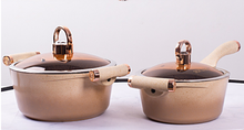 Load image into Gallery viewer, &quot;Arna Lisa Royal Collections&quot; Gold Diamond Queen Series Frying Pan Non-stick Stockpot Wok Pots
